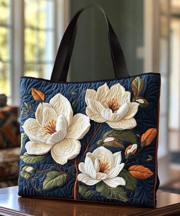 Sweet Magnolia Quilted Tote Bag