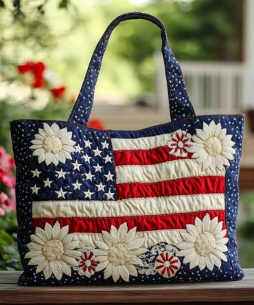 The Daisy Flag Quilted Tote Bag
