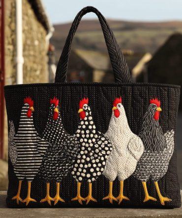 The Hen Lineup Quilted Tote Bag