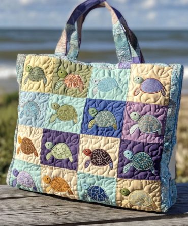 The Shelled Wanderer Quilted Tote Bag