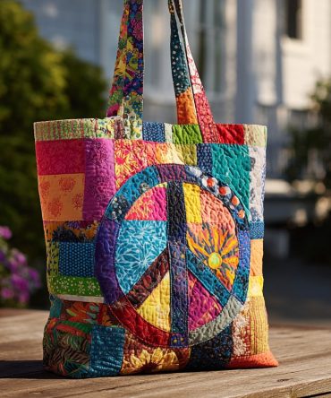Tie-Dye Calm Quilted Tote Bag
