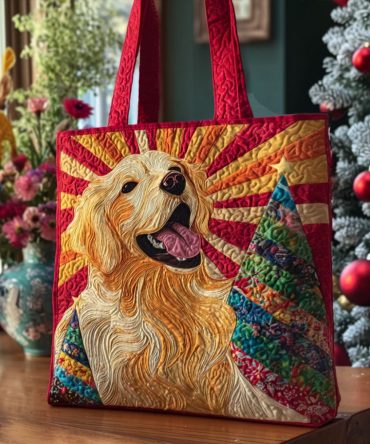 Tinsel Pup Quilted Tote Bag
