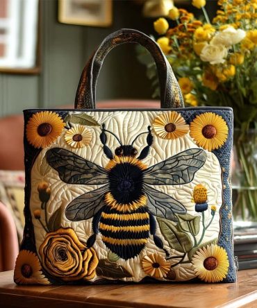 Tiny Buzz Quilted Tote Bag
