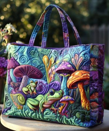 Toadally Cute Quilted Tote Bag