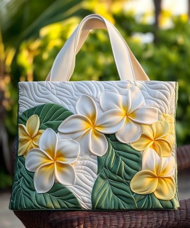 Tropical Petals Quilted Tote Bag