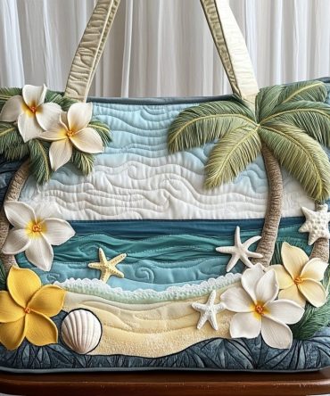 Tropical View Quilted Tote Bag