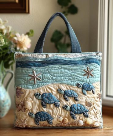 Turtle Breeze Joy Quilted Tote Bag