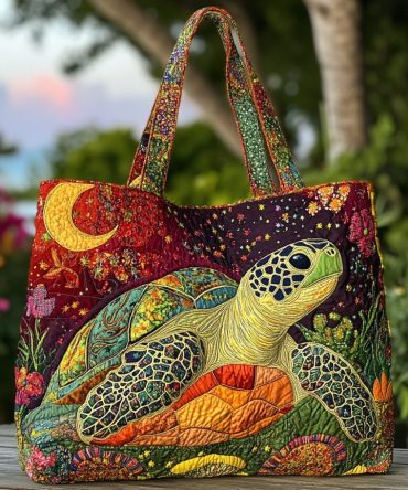 Turtle Sanctuary Quilted Tote Bag