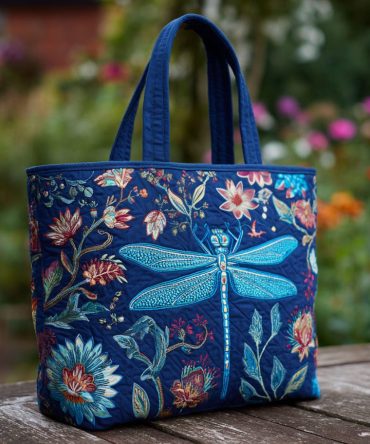 Twilight Skimmer Quilted Tote Bag