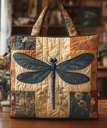 Twilight Wing Harmony Quilted Tote Bag