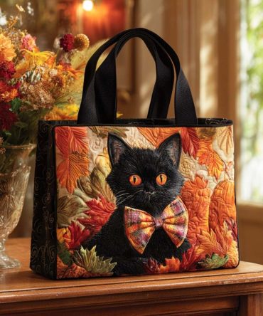 Velvet Cat Eyes Quilted Tote Bag