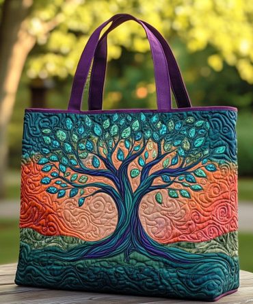 Verdant Spirit Quilted Tote Bag