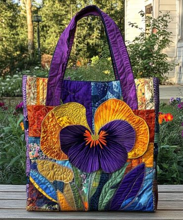 Victorian Violet Quilted Tote Bag