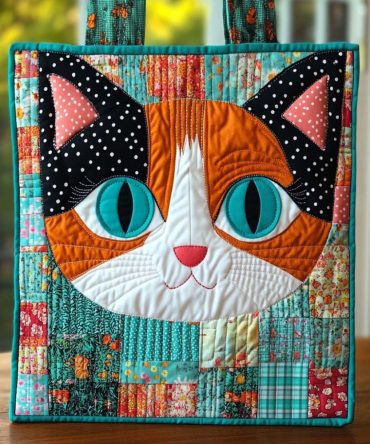 Vintage Calico Cutie Quilted Tote Bag