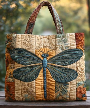 Vintage Sky Whisper Quilted Tote Bag