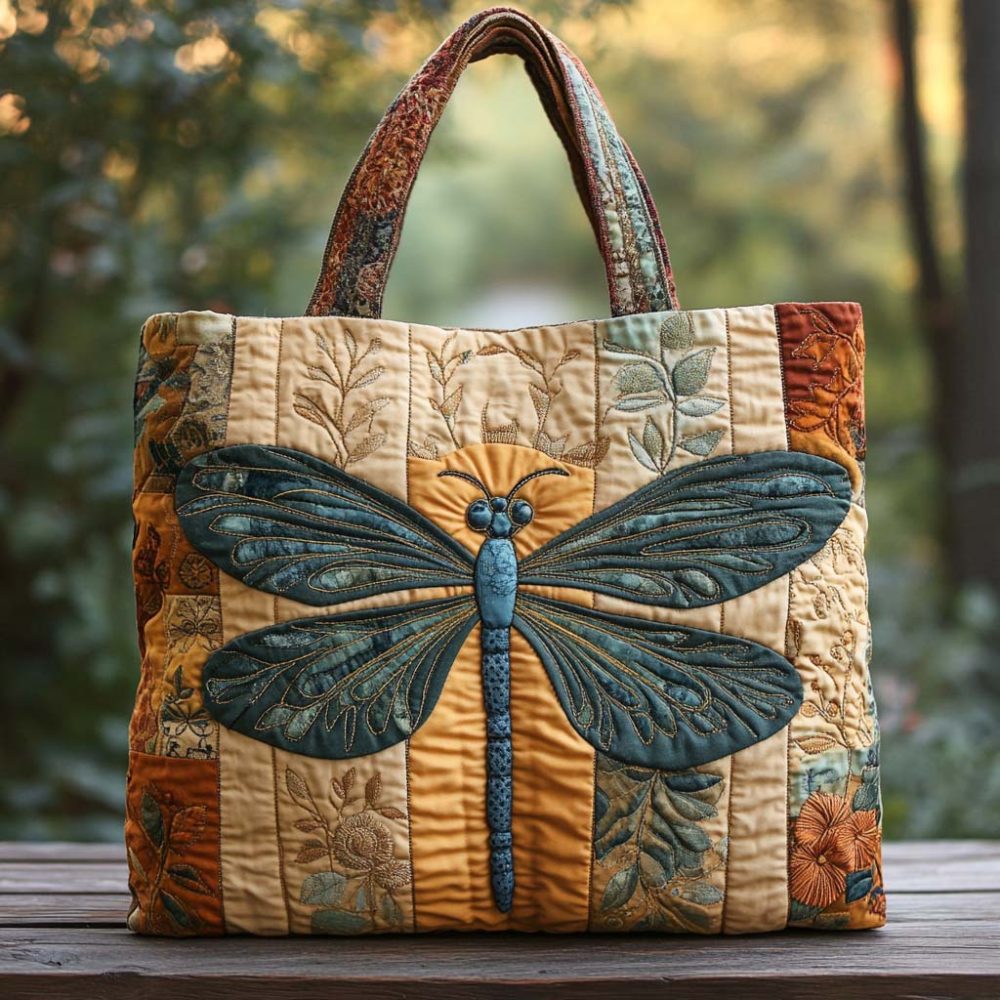 Vintage Sky Whisper Quilted Tote Bag