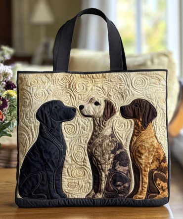 Wagging Tails Quilted Tote Bag