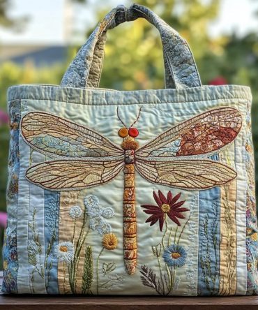 Wander Dragonfly Quilted Tote Bag
