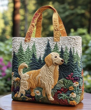 Wandering Dog Quilted Tote Bag
