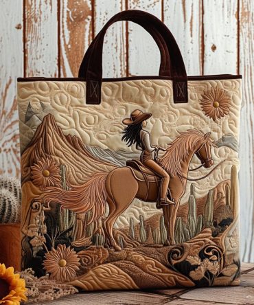 Western Ride Quilted Tote Bag