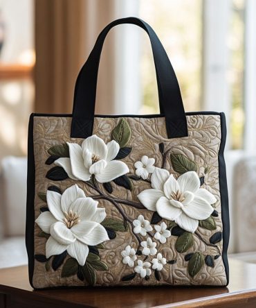 Whispering Magnolia Quilted Tote Bag