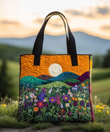 Wild Bloom Quilted Tote Bag