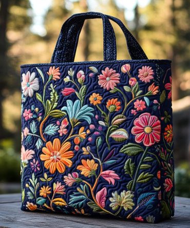 Wild Bloom Quilted Tote Bag