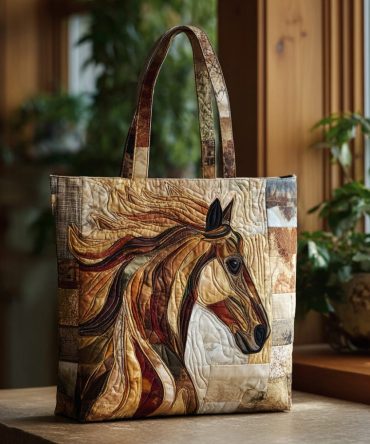 Wild Canter Quilted Tote Bag