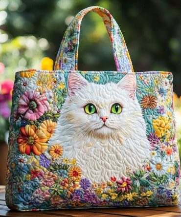 Wild Cat Quilted Tote Bag