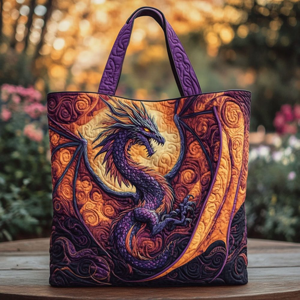 Dragon Quilted Tote Bag - Image 4