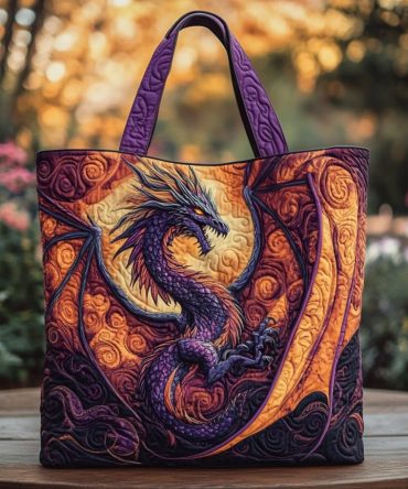 Wild Dragon Quilted Tote Bag