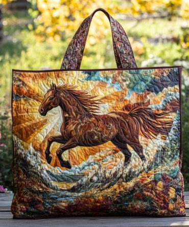 Wild Horse Quilted Tote Bag