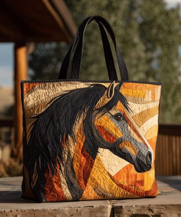Wild Horse Quilted Tote Bag