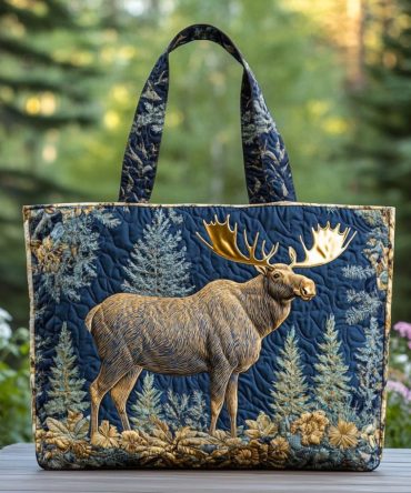 Wild Moose Quilted Tote Bag