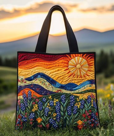 Wildflower Path Quilted Tote Bag