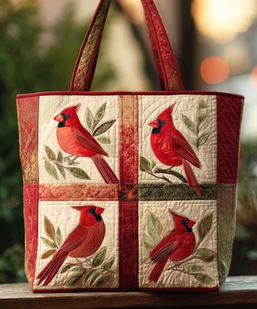 Winter Song Quilted Tote Bag
