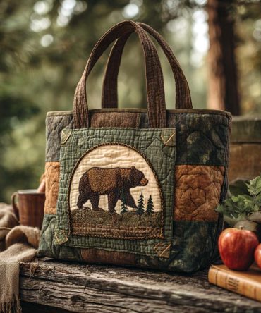 Woodland Embrace Quilted Tote Bag