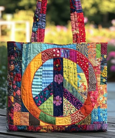 Woven Peace Quilted Tote Bag