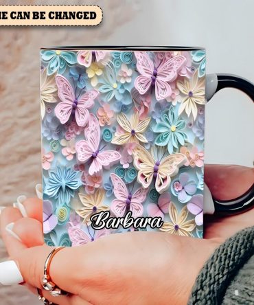 Butterfly Accent Mug - Personalized Accent Mug