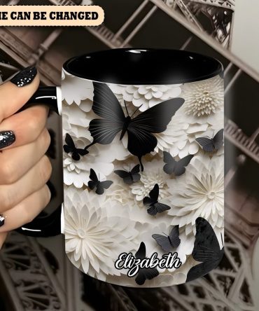 Butterfly Accent Mug - Personalized Accent Mug
