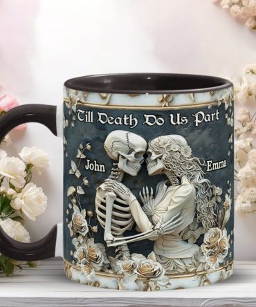 Till Death Do Us Part - Personalized Skull Accent Mug