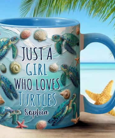 Turtle Lovers, Personalized Turtle Accent Mug