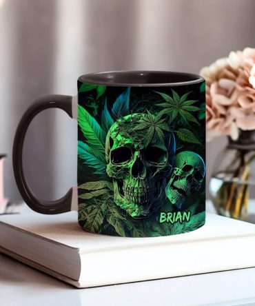 Cannabis Skull - Personalized Weed Accent Mug