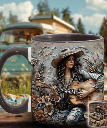Gypsy Soul Guitar - Personalized Hippie Accent Mug