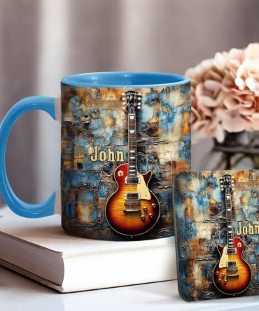 Vintage Electric Guitar - Personalized Guitar Accent Mug