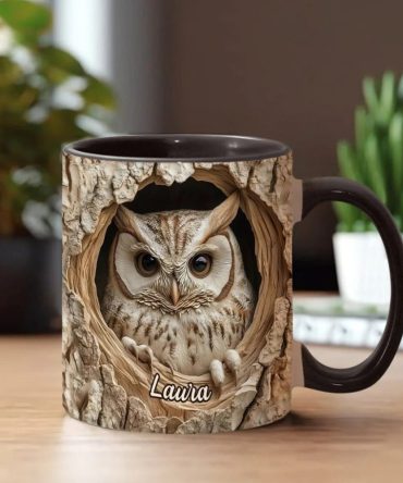 Hollow Watcher - Personalized Owl Accent Mug