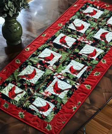 Feathered Flame Quilted Table Runner