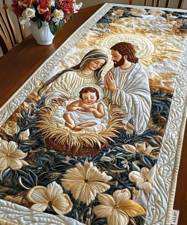 Divine Manger Quilted Table Runner