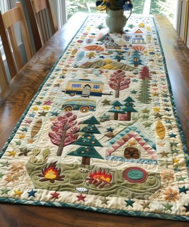 Adventure Awaits Quilted Table Runner