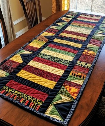 African Rhythm Quilted Table Runner